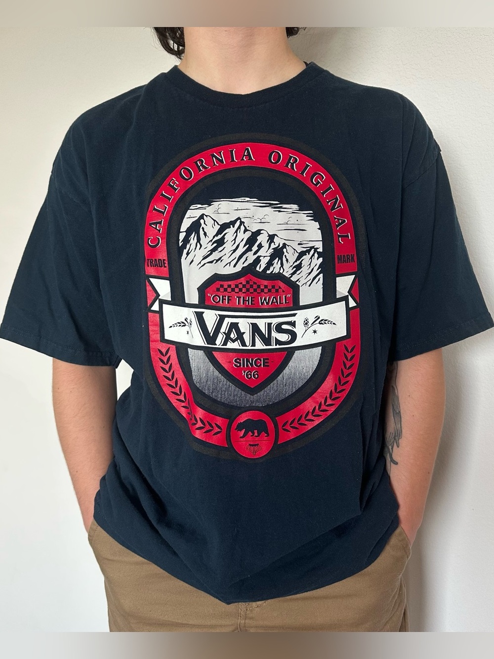 Vans Dark Blue Mountain Logo T-Shirt